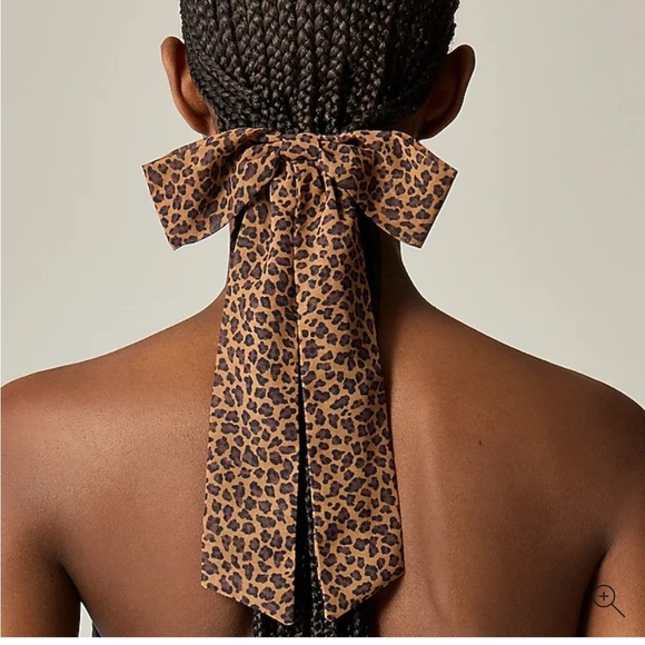 J.crew oversized chiffon leopard bow - Picture 2 of 3